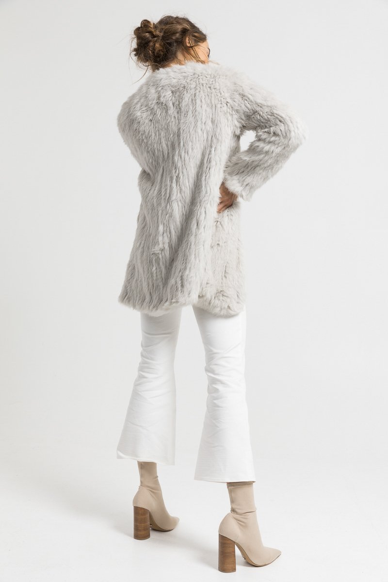 knitted rabbit fur long coat 1805104